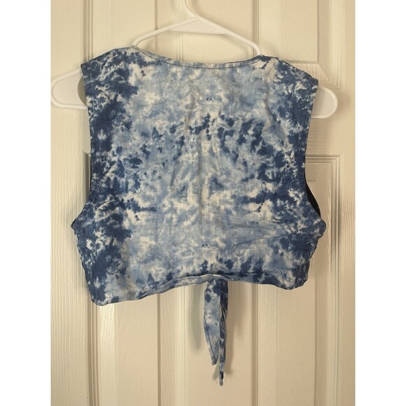Reformation Linen Tie Dye Front Tie Top Women 4 - Picture 4 of 5